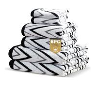Rapport Home Helix 6-Piece Towel Bale | Luxurious 100% Cotton 500GSM Set for Soft Absorbent Comfort, Quick-Dry Use and Elegant Bathroom Style | Bale Mono Black