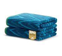 Rapport Home Helix Bath Sheets 2 Pack, 90x140cm 100% Cotton - Ocean Blue