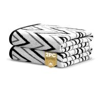 Rapport Home Helix Bath Towels 2-Pack | Mono Black | 70x120cm | 100% Cotton 500gsm | Oeko-Tex Made in Green & BCI Certified