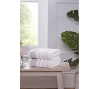 Rapport Home Helix Hand Towels 2 Pack | Natural | 50x85cm | Luxurious 500GSM 100% Cotton | Oeko-Tex Certified Absorbent & Soft