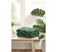 Rapport Home Helix Pure Cotton Bath Sheet Towels Set Of 2 (Green)