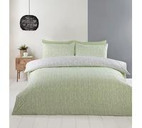 RAPPORT HOME Helston Bedding Duvet Cover Set with Pillowcase Single Green