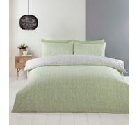 Rapport Home Helston Reversible Duvet Cover Set with Pillowcase Bedding in Green | Size: Double Rapport Home Green Double
