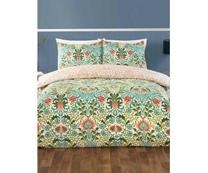 Rapport Home Heritage Flora Quilt Cover Set - Arts & Crafts Design, Soft Microfibre, Non-Iron and includes Pillowcase(s) Multi