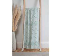 Juniper Cotton Tufted Patterned Throw Rapport Home Aqua 70cm x 70cm