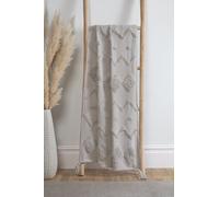 Juniper Cotton Tufted Patterned Throw Rapport Home Silver 70cm x 70cm