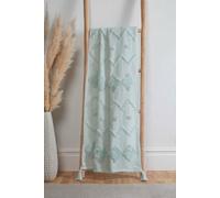 Juniper Cotton Tufted Patterned Throw Rapport Home Aqua 70cm x 70cm