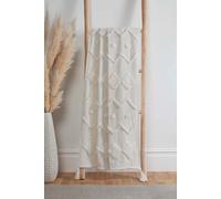 Rapport Home Juniper Cotton Tufted Patterned Throw in Cream | Size: 50 cm x 50 cm Rapport Home Cream 50 cm x 50 cm