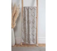Juniper Cotton Tufted Patterned Throw Rapport Home Silver 70cm x 70cm
