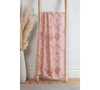 Rapport Home Juniper Cotton Tufted Patterned Throw in Dusty Pink | Size: 50 cm x 50 cm Rapport Home Dusty Pink 50 cm x 50 cm
