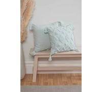 Rapport Home Geometric Tufted Cushion Cover - Juniper Aqua Cushion Cover