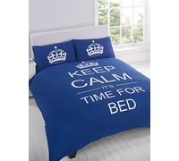 Rapport Home Keep Calm Time For Bed Navy Blue Bedding - King Size