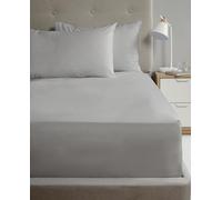Rapport Home King Size Fitted Sheet Grey Percale Bed Sheet