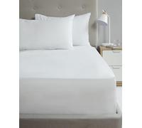 Rapport Home King Size Fitted Sheet White Percale Bed Sheet