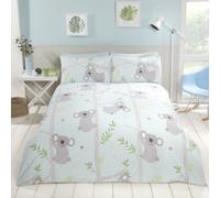 Rapport Home Koala Fun Polycotton Duvet Cover Set With Pillowcase in Light Grey | Size: King Rapport Home Light Grey King