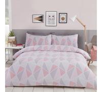 Rapport Home Leo Polycotton Duvet Cover Set With Pillowcase in Pink | Size: Double Rapport Home Pink Double