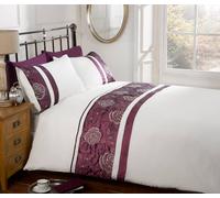 Rapport Home Lexi Polyester Duvet Cover Set With Pillowcase in Plum | Size: Double Rapport Home Plum Double