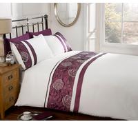 Rapport Home Lexi Polyester Duvet Cover Set With Pillowcase in Plum | Size: Single Rapport Home Plum Single