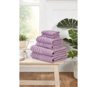 Rapport Home Linear 6-Piece Towel Bale | Bale Lavendar Pink | Luxurious 100% Cotton 500gsm Bathroom Set