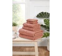 Rapport Home Linear 6-Piece Towel Bale | Bale Rose Red | Luxurious 100% Cotton 500gsm Bathroom Set