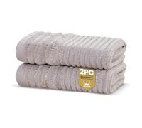 Rapport Home Linear Bath Sheets 2 Pack | Dove Grey | 90x140cm | Luxurious 500GSM 100% Cotton | Oeko-Tex Certified Absorbent & Soft Bathroom Towels