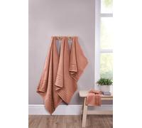 Rapport Home Linear Bath Sheets 2 Pack | Rose Red | 90x140cm | Luxurious 500GSM 100% Cotton | Oeko-Tex Certified Absorbent & Soft Bathroom Towels