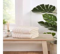 Rapport Home Linear Cotton Premium Luxury Towels Soft & Absorbent in Cream | Size: Bath Sheet Rapport Home Cream Bath Sheet