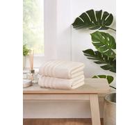 Rapport Home Linear Pure Cotton Bath Towels Set Of 2 (Cream)