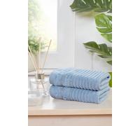Rapport Home Linear Pure Cotton Face Cloth Towels Set Of 4 (Blue)