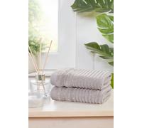 Rapport Home Linear Pure Cotton Face Cloth Towels Set Of 4 (Grey)