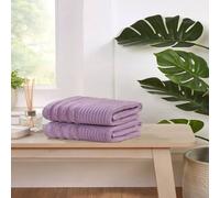 Rapport Home Linear Pure Cotton Face, Hand, Bath Towel & Bath Sheet Set in Lavender Rapport Home Lavender