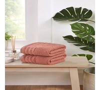 Rapport Home Linear Pure Cotton Face, Hand, Bath Towel & Bath Sheet Set in Rose Rapport Home Rose