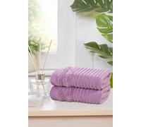Rapport Home Linear Face Towels 2-Pack | Luxurious 100% Cotton 500gsm Soft Absorbent Face Cloths | Oeko-Tex Certified Bathroom Hand Towels | Lavendar Pink (30x30cm)