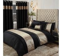Rapport Home Luxury Blush Pink Velvet Duvet Cover Set - King Size Bedding with Silver Panel, Diamante Embellishment & Geometric Design, Soft & Elegant Bedroom Décor