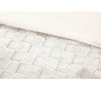 Rapport Home Luxury Check Textured Teddy Fleece Duvet Cover Set - Single, Cream - Ultra Soft & Cosy Winter Bedding - Includes Matching Pillowcases