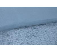 Rapport Home Luxury Chevron Fur Teddy Fleece Duvet Cover Set - Double, Blue - Faux Fur Zig Zag Textured Bedding