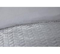 Rapport Home Luxury Chevron Fur Teddy Fleece Duvet Cover Set - Double, Silver - Faux Fur Zig Zag Textured Bedding