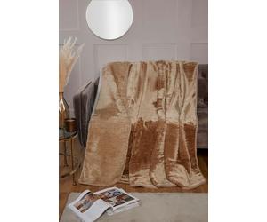 Rapport Home Luxury Dyed Mink Throw Blanket (200 x 240 cm) Latte