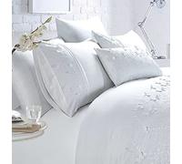 Belle Maison Papillion White Luxury Embroidered Butterfly Double Duvet Cover Set