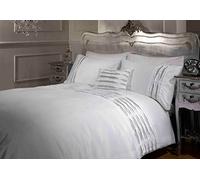Rapport Home Luxury Embroidered White Single Bedding Set - Sequinned Single Duvet Cover Set