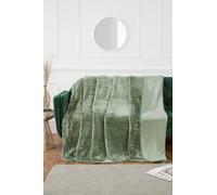 Rapport Home Luxury Ribbed Mink Blanket 200x240 cm Green