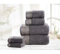 Rapport Home Mayfair Ribbed Weave 500 GSM Cotton Super Soft & Absorbant Towel in Charcoal Rapport Home Charcoal