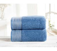 Rapport Home Mayfair Ribbed Weave 500 GSM Cotton Super Soft & Absorbent 2 Piece Towel Bale in Bright Blue | Size: Bath Sheet Rapport Home Bright Blue Bath Sheet
