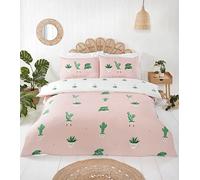Rapport Home Microfibre King Duvet Cover Set - Non iron Reversible Cactus Print Bedding Set