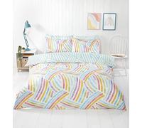 Rapport Home Microfibre Multicoloured Art Duvet Cover Set Double Bedding
