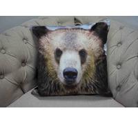 Rapport Home Muller Bear Velvet Square Cushion Cover 43 x 43 cm Brown