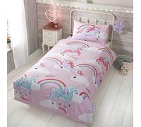 Rapport Home Toddlers Unicorn Duvet Cover Set, Pink Unicorn Toddlers Bedding Set