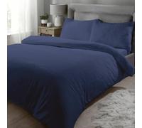 Rapport Home Navy Teddy Fleece Kingsize Quilt Cover Bedding Set