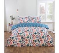 Rapport Home King Size Olivia Floral Reversible Duvet Cover Set - Soft Microfibre Bedding with 2 Pillowcases - Elegant Printed Bed Linen 220x230 cm