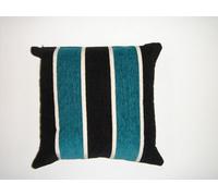 Rapport Home Teal Black Cushion Cover Chenille Stripe Luxury Pad Cover 43cm Square